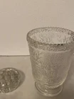 Fenton Currier & Ives  “Frosted Glass Vase“ Winter In The Country” 1960’s W/Frog