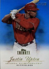 2012 Tribute Blue #83 Justin Upton SER #/199 Arizona Diamondbacks  BX T1R