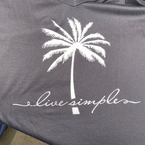 Womens Plus Size Knit Shirt Top Black Size 5X SS Polyester V-Neck Palm Tree - Picture 6 of 11