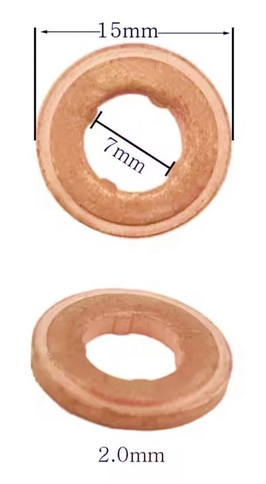 6 x Dichtring Kupferscheibe Injektor F00VC17503 BMW Mercedes CITROËN Audi Mazda - Bild 2 von 4