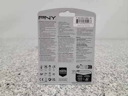 PNY 128 GB 100 MB/s UHS-I Elite SDXC Flash Card Full HD Video - Picture 2 of 2