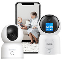 ZOSI Baby Monitor PTZ WiFi Camera Indoor CCTV Security Camera 3MP/4MP 2-Way Talk
