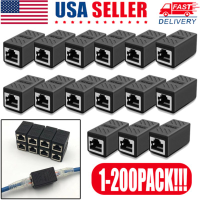 RJ45 Inline Coupler Cat6/Cat5e Ethernet Network Cable Extender Connector lot