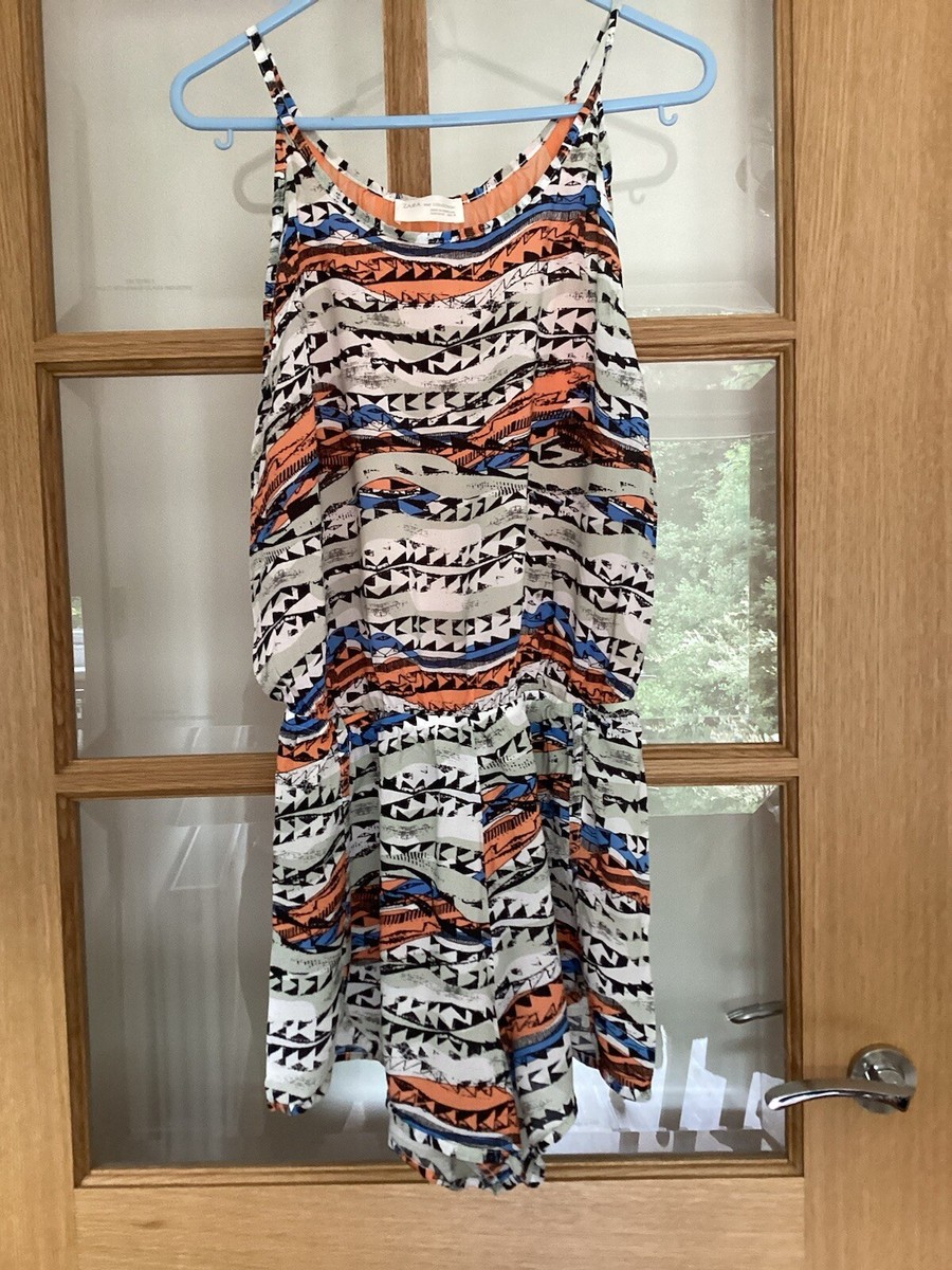 Zara Combi Tribal Size M Mex Sheer Orange Back