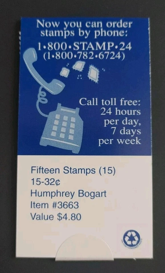 U.S. MAKESHIFT BKLT OF 15 SCOTT#BK267 1997 32ct HUMPHREY BOGART. Free Shipping! - Image 2 of 2