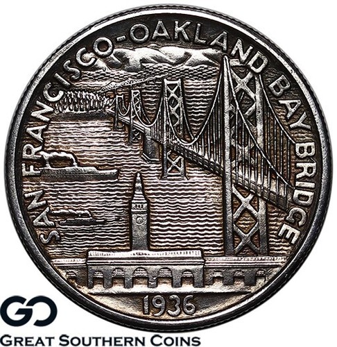 1936-S Bay Bridge Commemorative Half Dollar - Picture 2 of 3