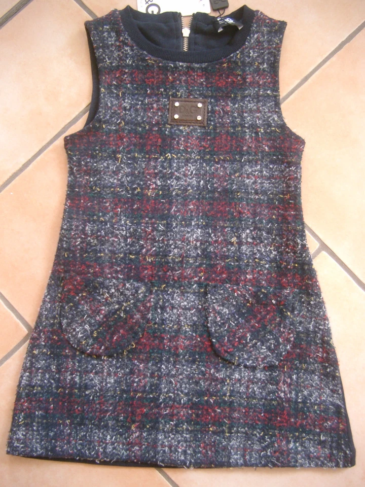 (C620) Dolce & Gabbana Girls Materialmix Kleid Trägerkleid mit Taschen gr.98 - Bild 1 von 3