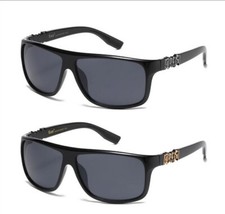 Locs Oval Wrap Logo Sunglasses LOC91236-BK  NEW  FREE Shipping 