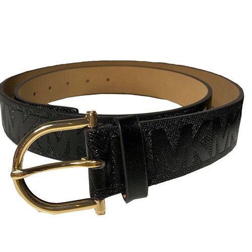 MICHAEL Michael Kors Black Genuine Leather Belt with Rhinestone Chain Size S MICHAEL Michael Kors Black Genuine Leather Belt with  main image 3
