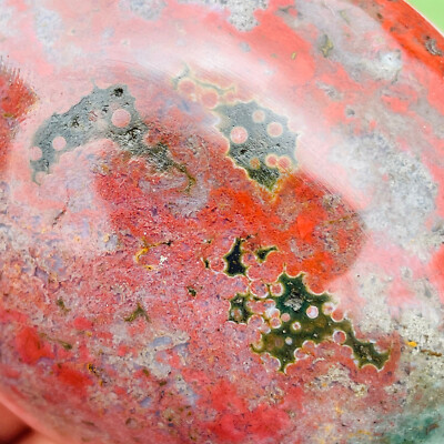 180g Natural Colourful Ocean Jasper Crystal Polished Palm stone Specimen
