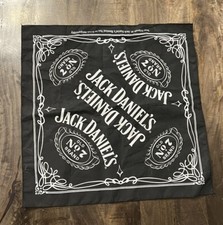 Jack Daniels Bandana Old No. 7 Black White 21 x 21 Bandanna.