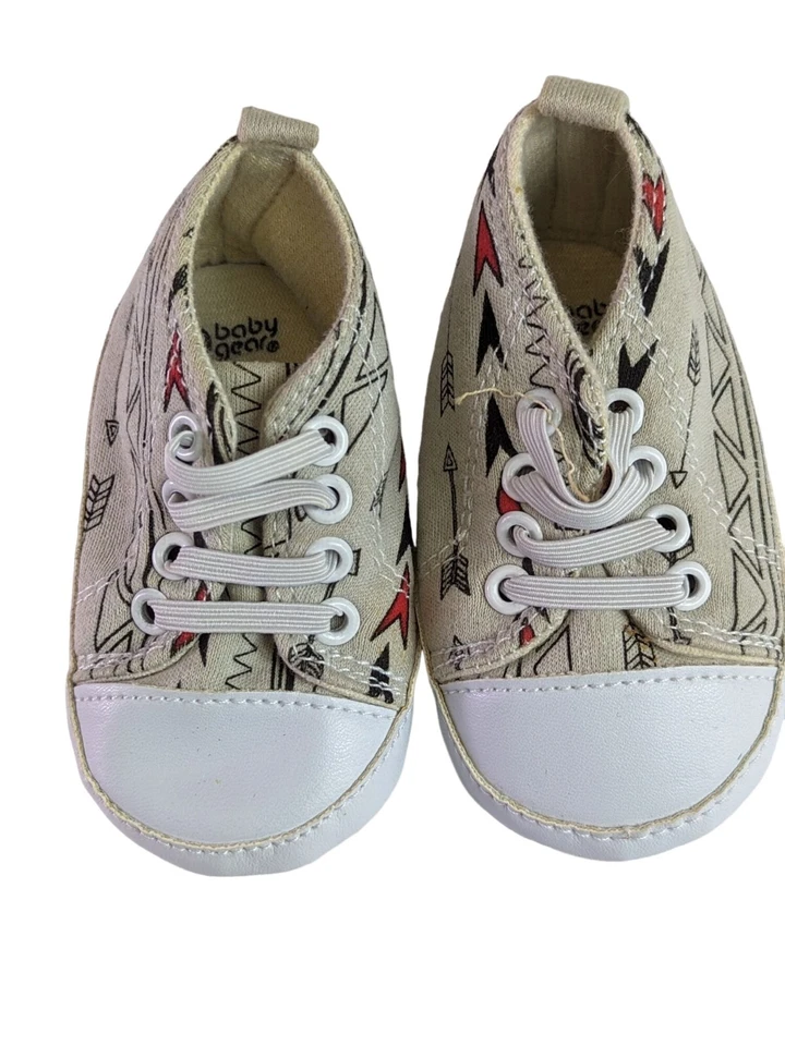Baby Gear size 6 to 9 Months Arrow Head Print Sneakers Crib Shoes Southwestern - Image 2 of 4