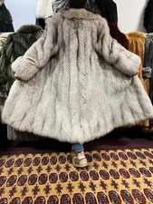Fox Coat Blue Fox fuchs fur Coat Fur Real Fur Coat Volpe 38-42