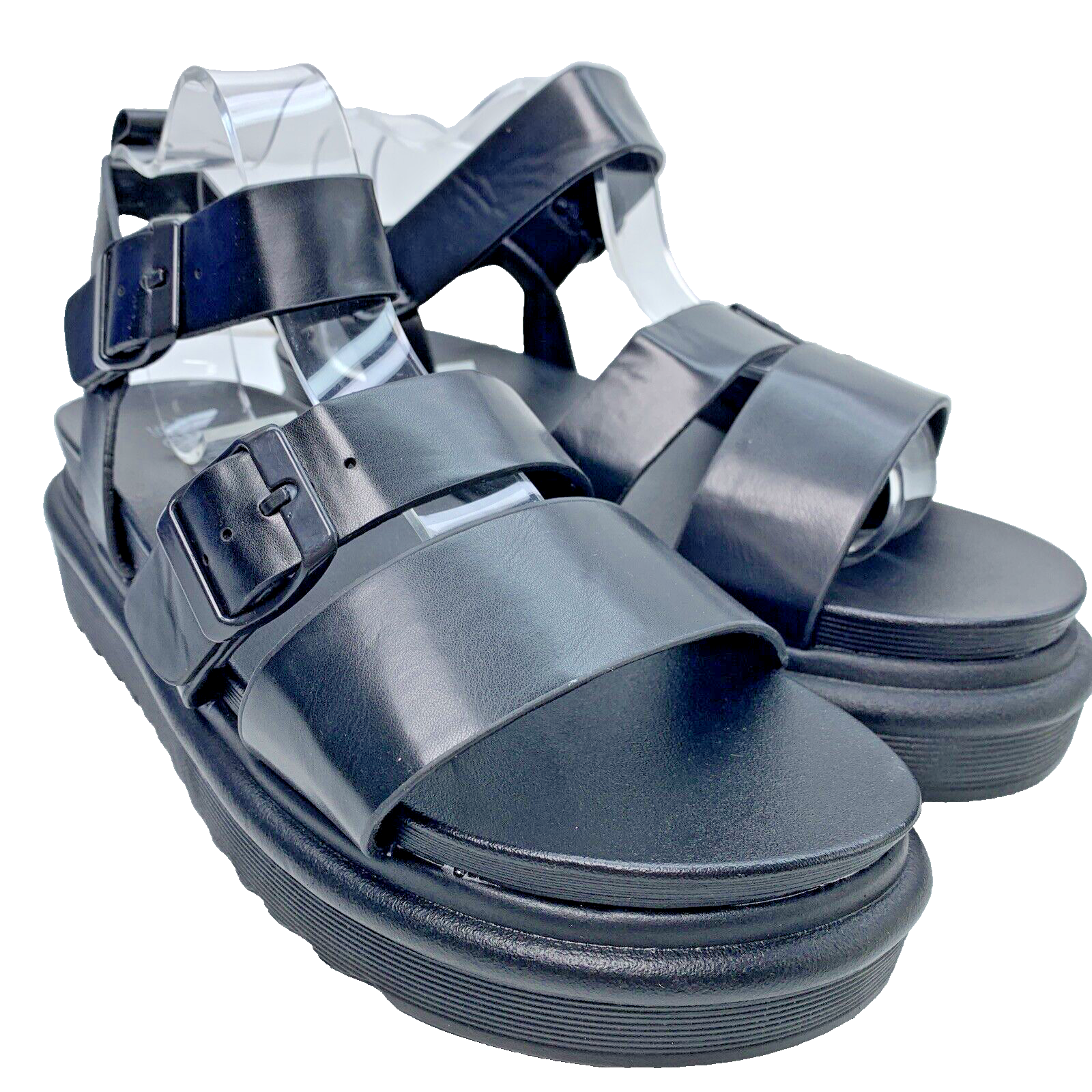 SAOLA Sandali flatform Brave Soul suola grossa cinturino alla caviglia taglia UK 8 nero