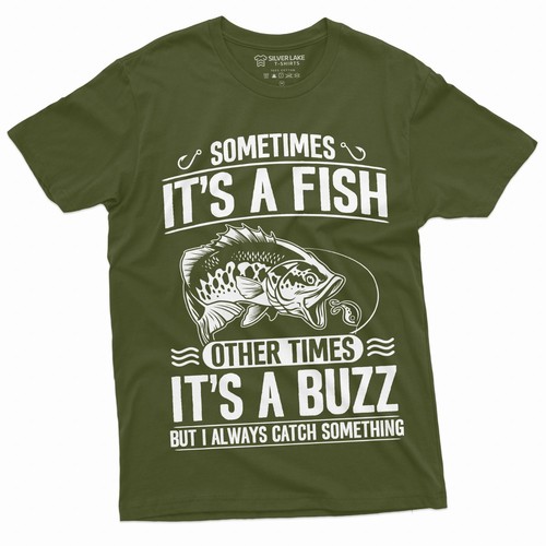 Fishing Humor Tee Fish Buzz Graphic T-shirt Fishing Dad Tee Fishing Hobby Tee - Picture 4 of 8