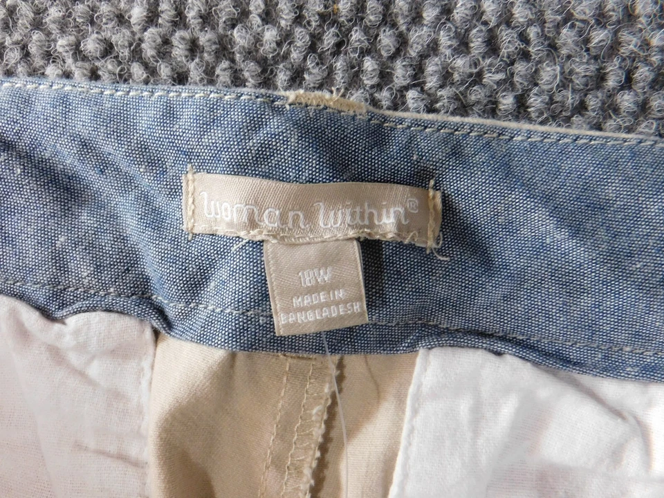 Женщина в брюки 18 Вт плюс бежевый женщин повседневный прямой chino классический эластичной - Изображение 2 из 4