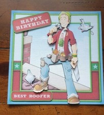 Roofer Dude. Large Handmade Birthday Card