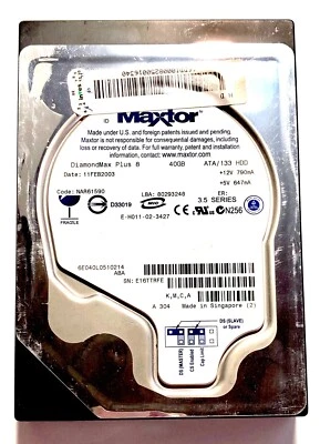 Disco Duro Maxtor 40GB NAR61590 IDE 3,5" DiamondMax Plus 8 - Imagen 1 de 2