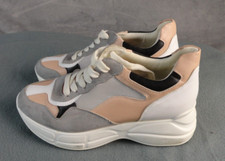 Steve Madden Sneaker Size 7 Momento Grey Pink Black Leather Platform