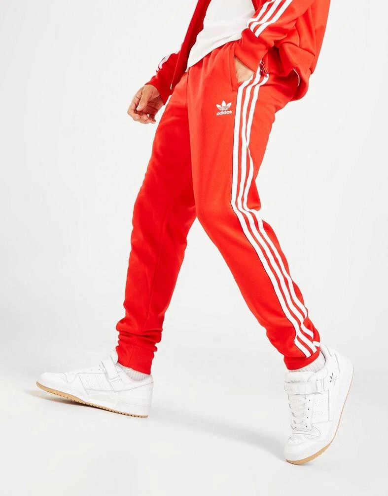 NEW RETRO ADIDAS ORIGINALS SUPERSTAR BOTTOMS JOGGERS TRACK PANT 3 STRIPE RED