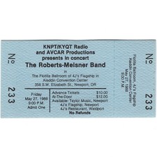 ROBERTS-MEISNER BAND Concert Ticket Stub NEWPORT OR 5/27/88 EAGLES POCO FIREFALL