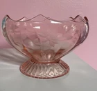 Pink Depression Glass Wheel Cut Bowl