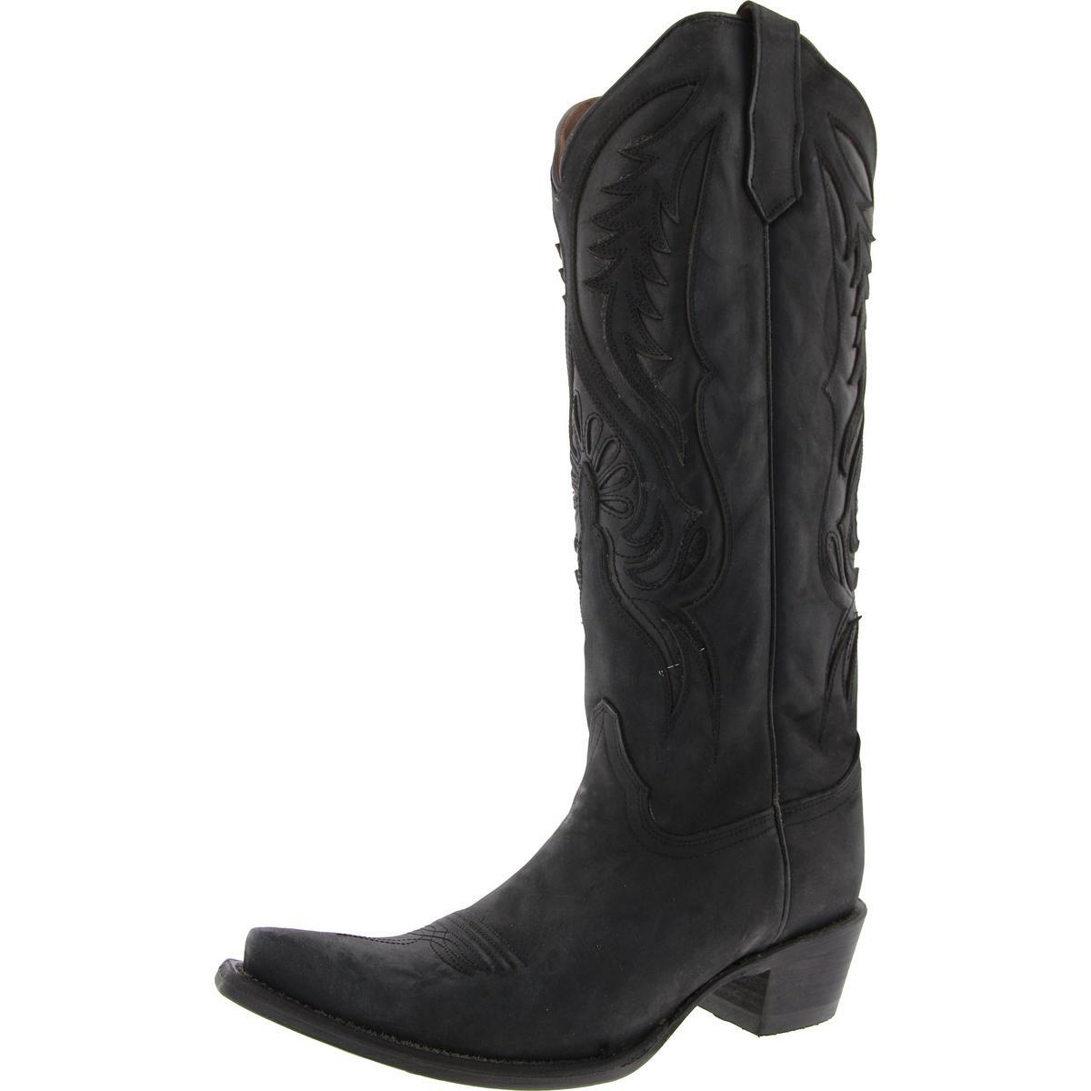 Женские черные кожаные ковбойские сапоги Circle G в стиле вестерн, 10 см (B,M) BHFO 9811