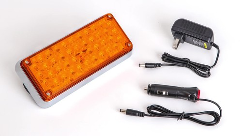 LED Rechargeable Portable Strobe Light Flashing Magnetic Trailer Road Light-2PCS - Video 1 of 1