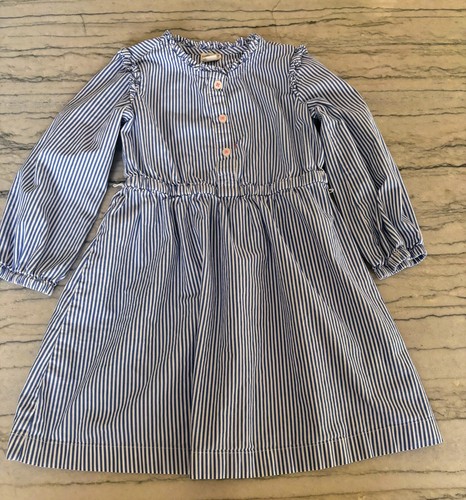 Crewcuts Girls Blue and White Striped Dress Size 7 - Picture 2 of 12