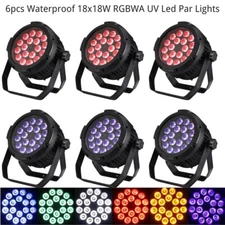 BECEN 6Pcs Waterproof 18x18W 6in1 LED Par Stage Lights RDM DMX512 Club Lighting