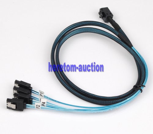 High Quality miniSAS HD SFF-8643 to (4) SATA Breakout Forward Cable 1M =LSI00411 - Afbeelding 5 van 11