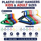 HD Adult And Kids PLASTIC COAT HANGERS CLOTHES With TROUSER BAR IN 6 COLORS