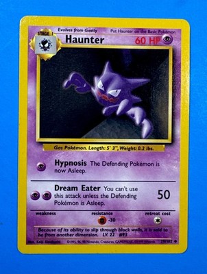 1995 haunter pokemon card Pokémon TCG Haunter Base Set 1st Edition 1995-99 Shadowless Card 29/102  Nice!