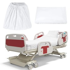 Preboun 2 Pcs Hospital Bed Sheet Fitted 36 approx. 36 x 84 x 14 inches, White