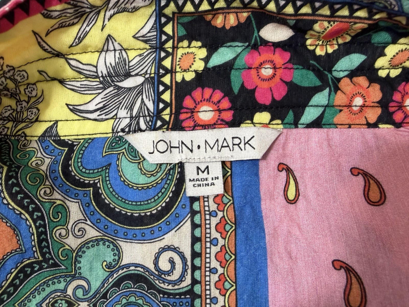 John Mark Floral Mixed Print Patchwork Tunic Top … - image 3