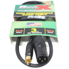 Pro X 3 Ft. Unbalanced RCA to XLR3-M High Performance Audio Cable