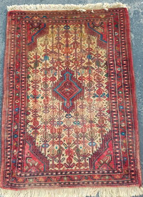 Vintage Handgeknüpfter Traditioneller Teppich Epic Orientalisch Wolle Mehrfarbig Carpet 90x69 cm