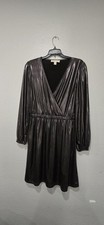 Michael Kors Metalíc Dress Black Women Size S