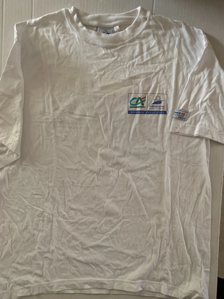 TEE SHIRT VINTAGE CREDIT AGRICOLE COUPE DU MONDE FRANCE 1998 FOOTIX WORLD CUP 98 - Photo 2/2