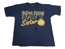 Large Vintage Made in USA "United States Navy Sister" Spell Out T-Shirt