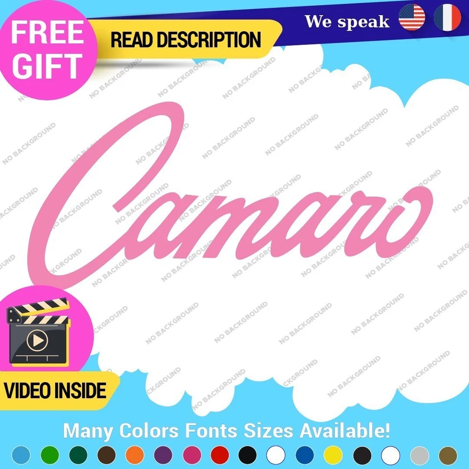 Fits Camaro Decals Stickers Vinyl Chevrolet Z28 RS Chevy Corvette LSX SS Script Foto 2 de 4