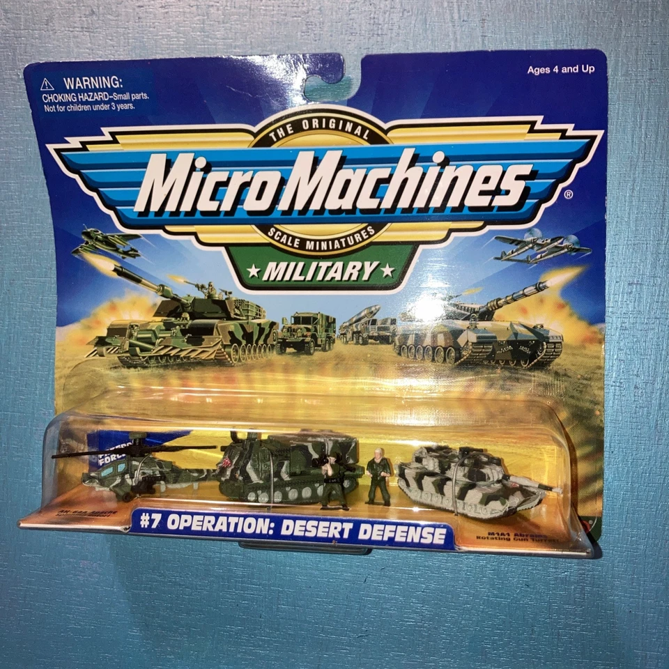 Micro Machines Military Operation Desert Defense #7 AH-64A Apache M270 M1A1 Tank - Image 2 of 4