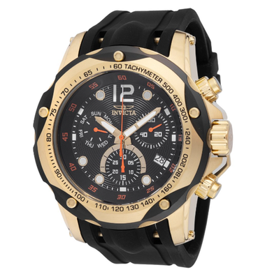 #ad Invicta Speedway Swiss Men#x27;s Chronograph Watch 49841 Black Silicone Gold New $115.99