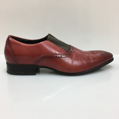 Stacy Adams Valerian Shoes 7.5 M Men Red Leather Medallion Slip On Loafer Formal
