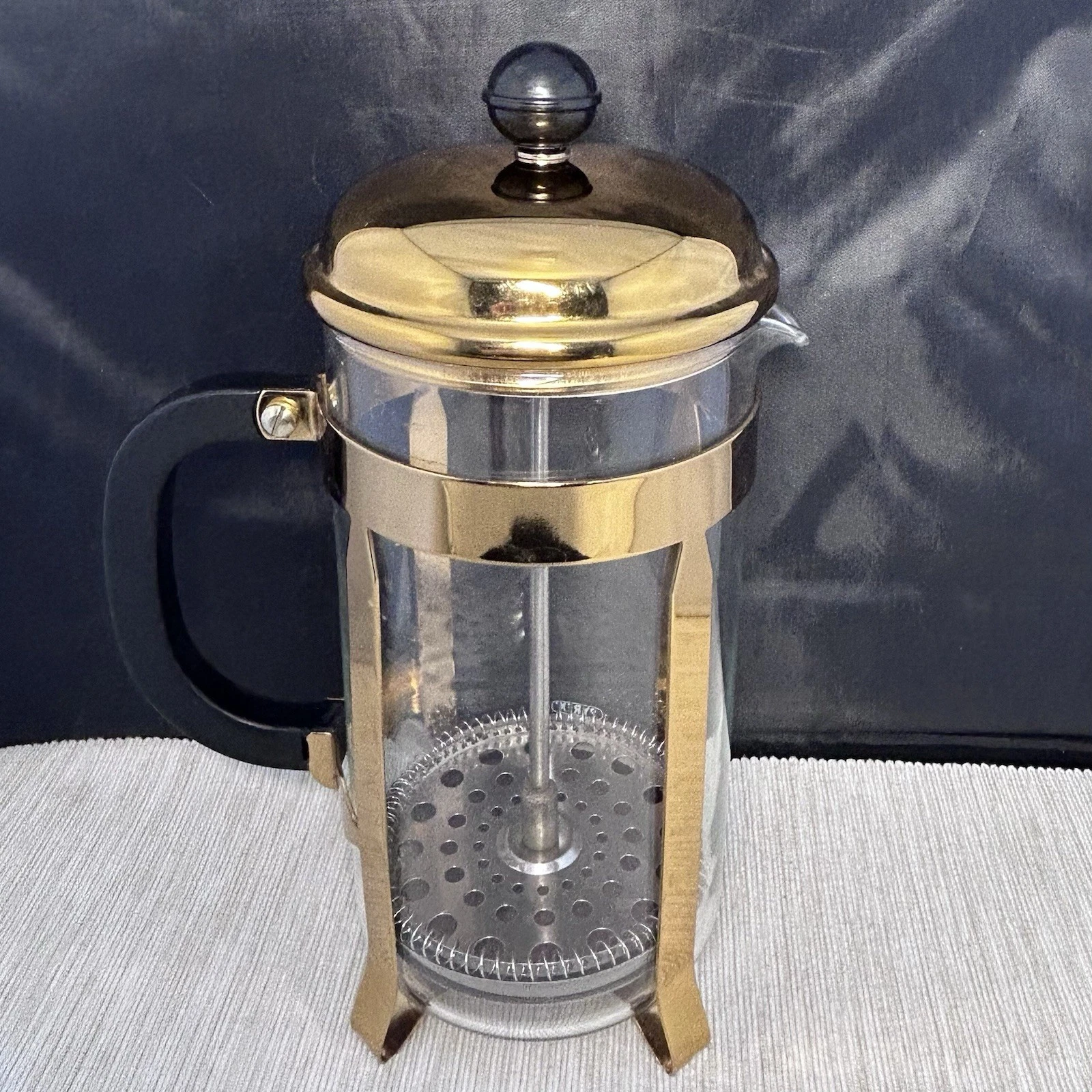 Corning Pyrex Cafetière Gold Coloured Large French Press Coffee Maker 9.5”