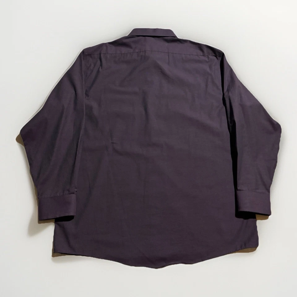 Vintage Arrow Company Dress Shirt Made In USA Plum Purple 17 32/33 Wrinkle Free - Image 2 of 4