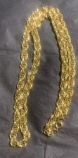 Vintage Rope Chain Chunky Gold Tone Long Necklace 30 Inches 1980’s Ready To Wear