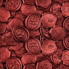 50pcs Wax Seal Stickers Self Adhesive, Red Floral Rose Embossed Sealing Stamp...