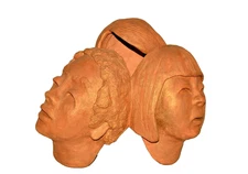 MARGIE Original Vintage Signed Portrait Bust Terracotta Sculpture Head Statue