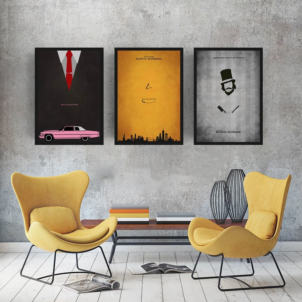 Juego de 3 carteles de películas Martin Scorsese Fan Art regalo para amantes del cine arte de pared Foto 2 de 4